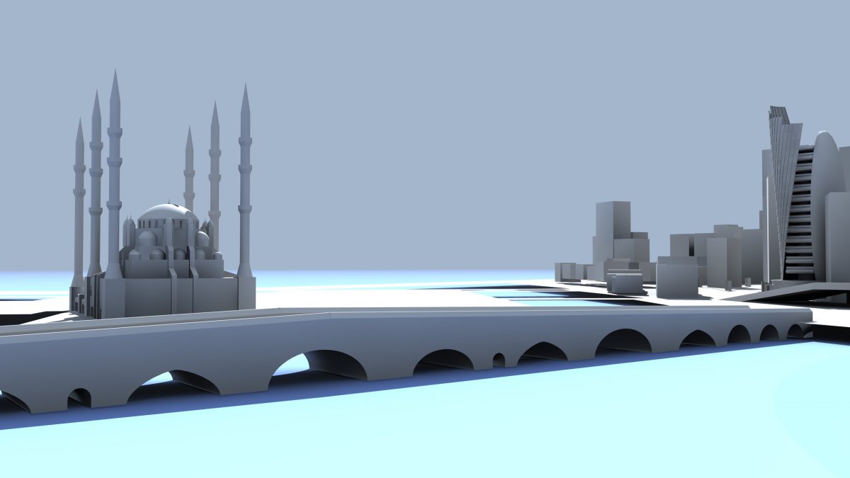 Adana Sabancı Merkez Cami, Taş Köprü ve Kız Kulesi Modelleme | Vedat ŞEKER